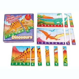 Math Sequencing Puzzles Dinosaurs